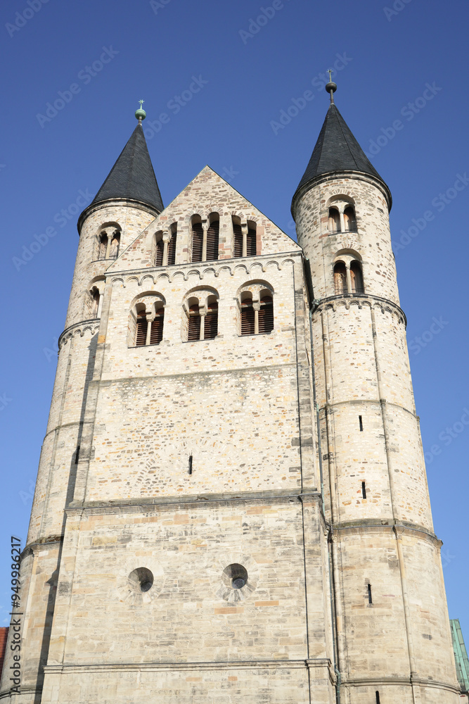 Towers of the church at Monastery our lovely ladys - Unser lieben Frauen in Magdeburg Towers of the church at Monastery our lovely ladys - Unser lieben Frauen in Magdeburg