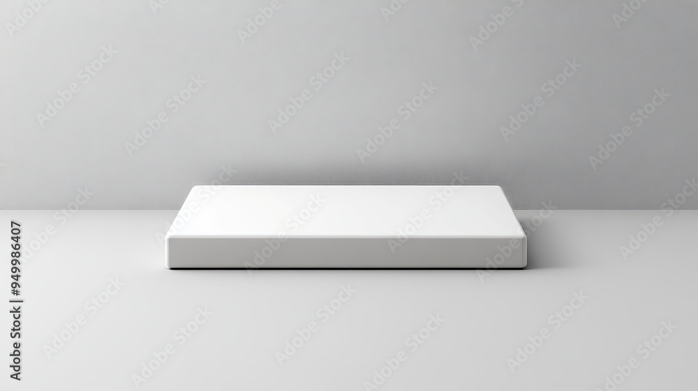 A white box sits on a white surface A white box sits on a white surface