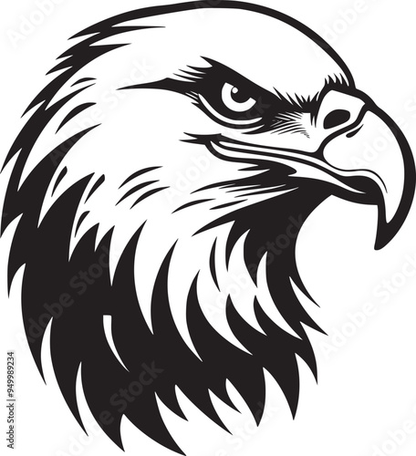 Eagle head Logo vector illustration, Mighty Eagle Majestic Freedom Symbol 