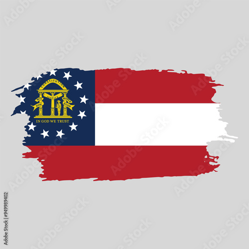 Free Download Brush painted national emblem of Georgia country on white background - GFXLoad