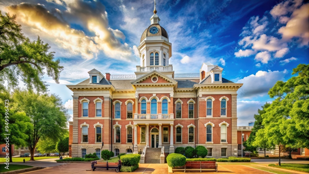 Fototapeta premium Historic Washington County Court House in downtown Fayetteville, Arkansas , Fayetteville, Arkansas, downtown