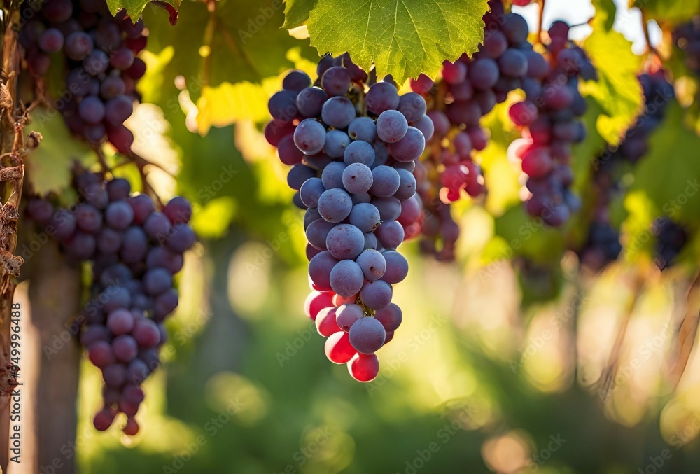 Fototapeta premium bunch of grapes on vine