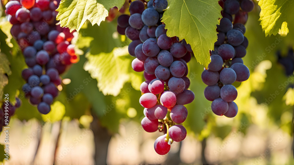 Fototapeta premium red grapes on vine