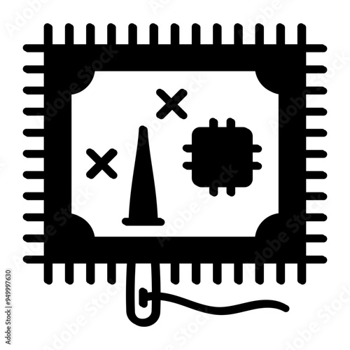 Cotton Aida Fabric concept, Repairing cloth Mending or darner vector icon design, Bespoke tailoring symbol, Made-to-measure clothing sign,Sew and Tailor materials stock illustration