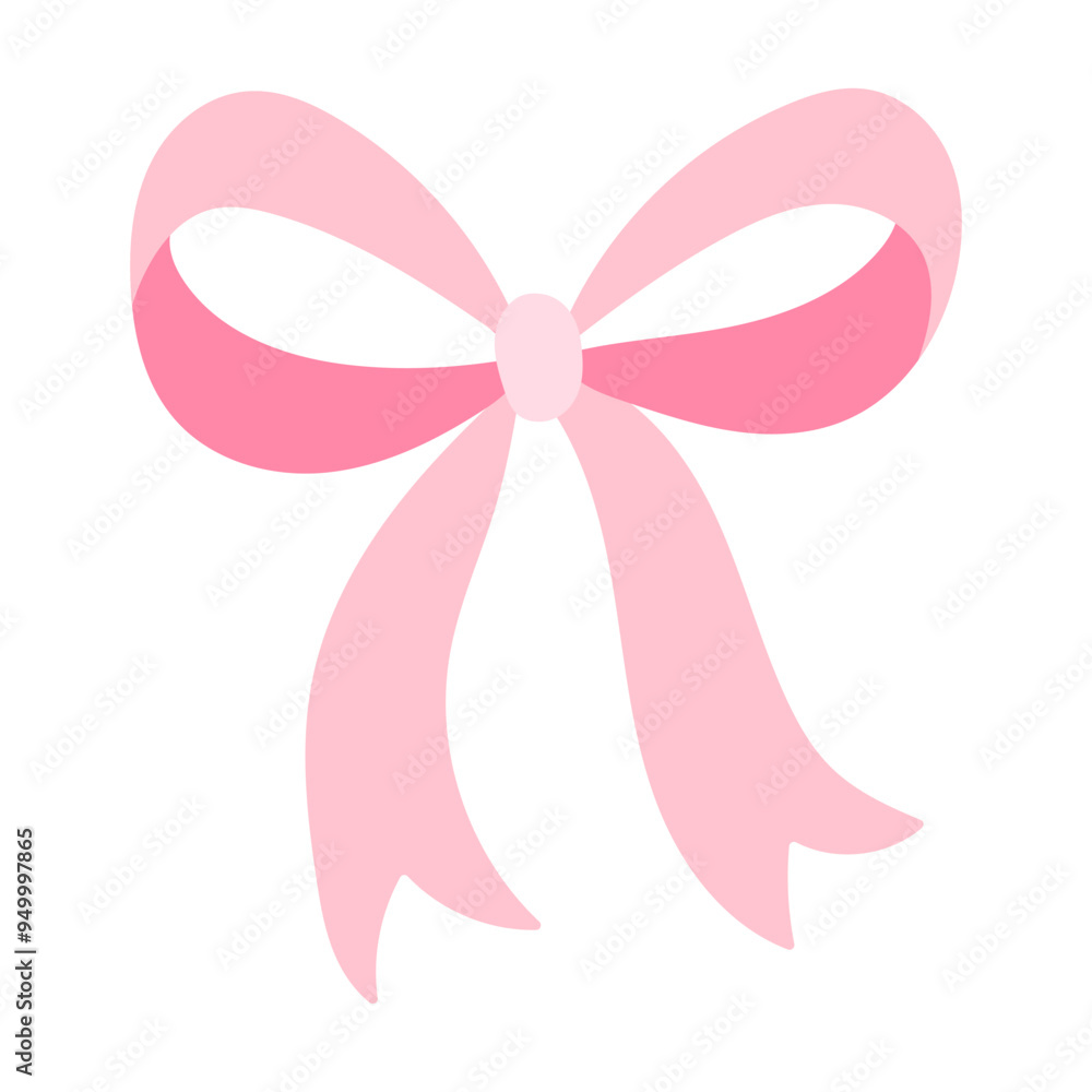 A pink ribbon with a bow is drawn on a white background. The ribbon is drawn in a way that it looks like it is being tied, but it is not A pink ribbon with a bow is drawn on a white background. The ribbon is drawn in a way that it looks like it is being tied, but it is not