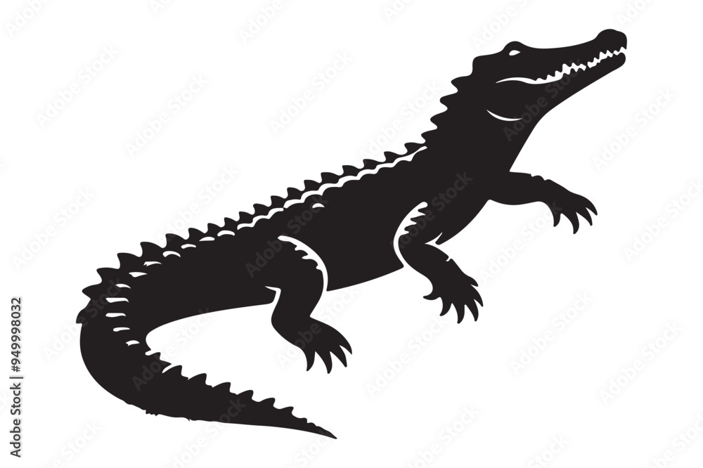 Obraz premium Crocodile silhouette vector illustration
