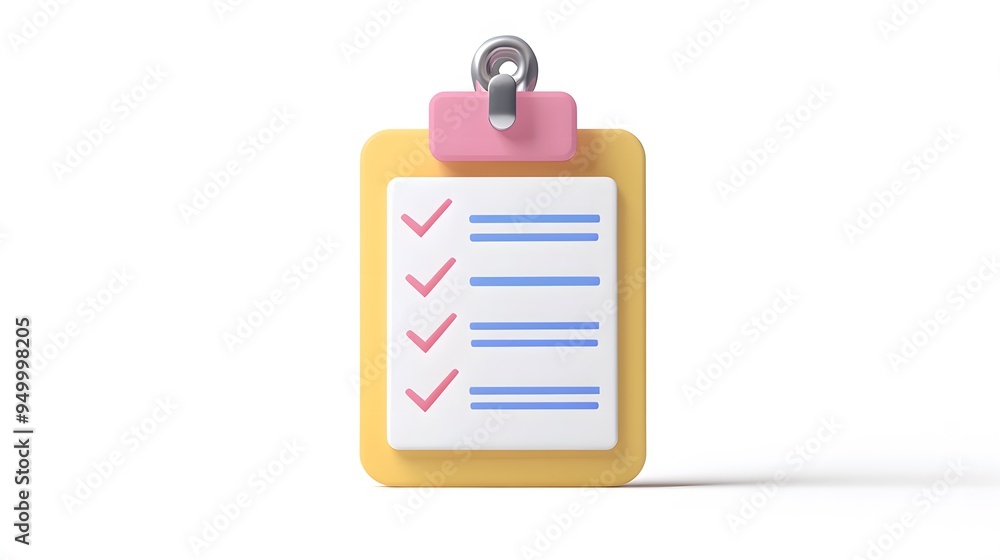 3d Clipboard, checklist symbol. Assignment target icon. Project task management and effective time planning tools. 3d rendering. Vector illustration, white background 3d Clipboard, checklist symbol. Assignment target icon. Project task management and effective time planning tools. 3d rendering. Vector illustration, white background