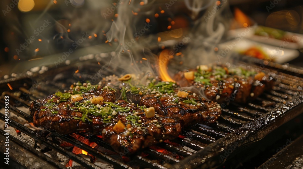 Grilled Meat with Herbs and Garlic Grilled Meat with Herbs and Garlic