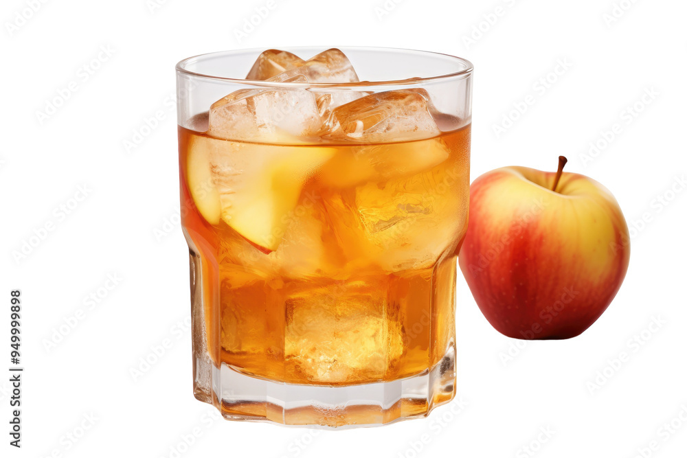 Refreshing Cider Drink with Isolated on Transparent Background Refreshing Cider Drink with Isolated on Transparent Background