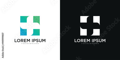 Medical health services symbol logo design. Premium Vector