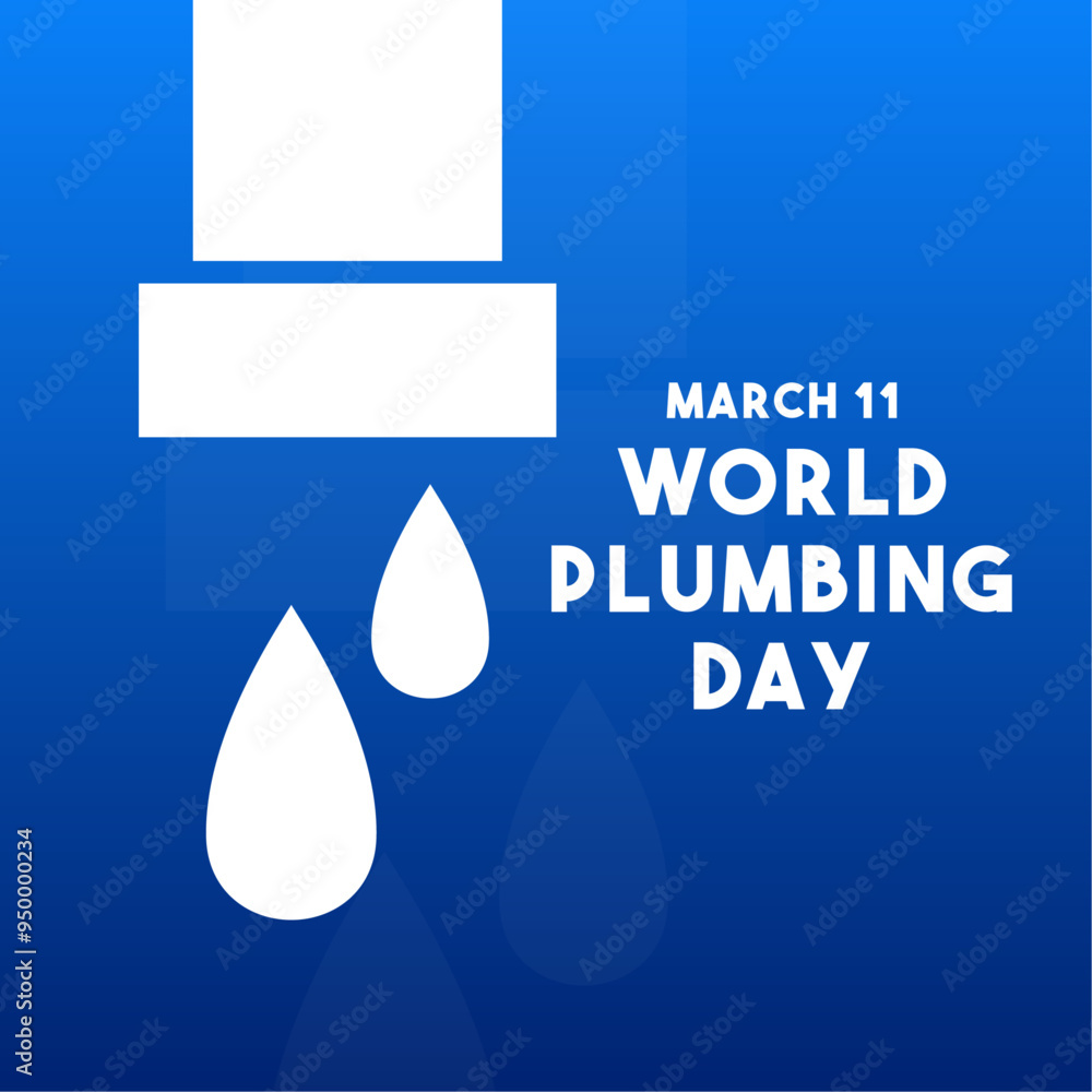 World Plumbing Day. March 11. Gradient background. Poster, banner, card, background. World Plumbing Day. March 11. Gradient background. Poster, banner, card, background.