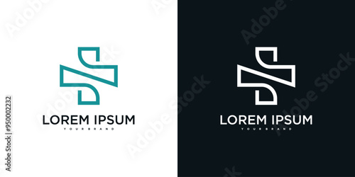 Medical health services symbol logo design. Premium Vector