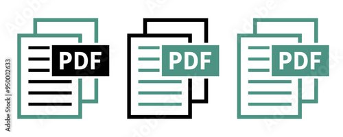 zestaw ikon pliku PDF