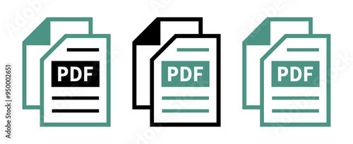 zestaw ikon pliku PDF