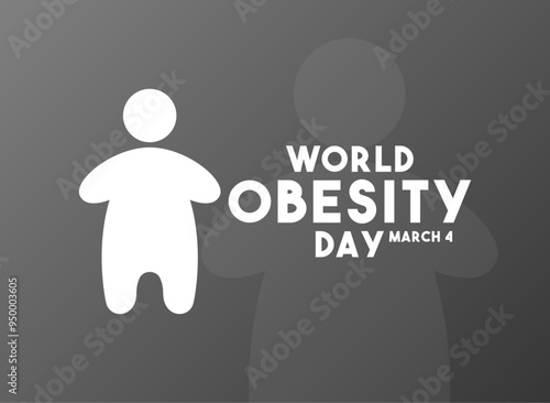 World Obesity Day design vector. March 4. Poster, banner, card, background.