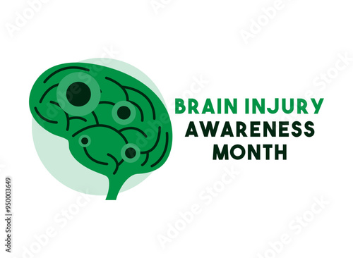 Brain Injury Awareness Month. March. Flat design vector.