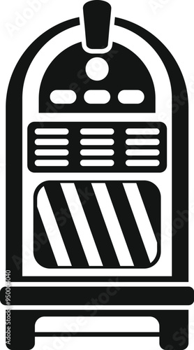 Simple style icon of a vintage jukebox for playing music from the 50s and 60s