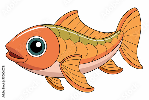 Adorable Salmon Vector Art on White Background