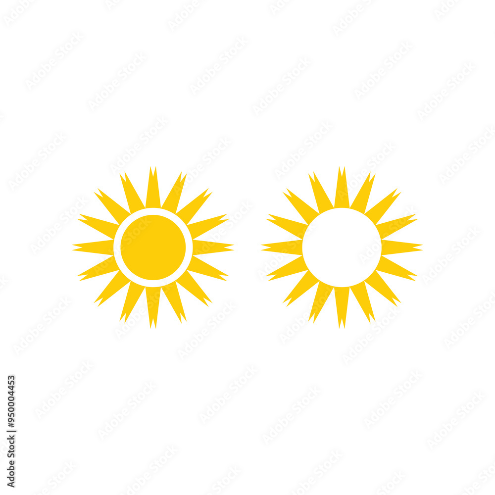 sun flat design icon logo sun flat design icon logo