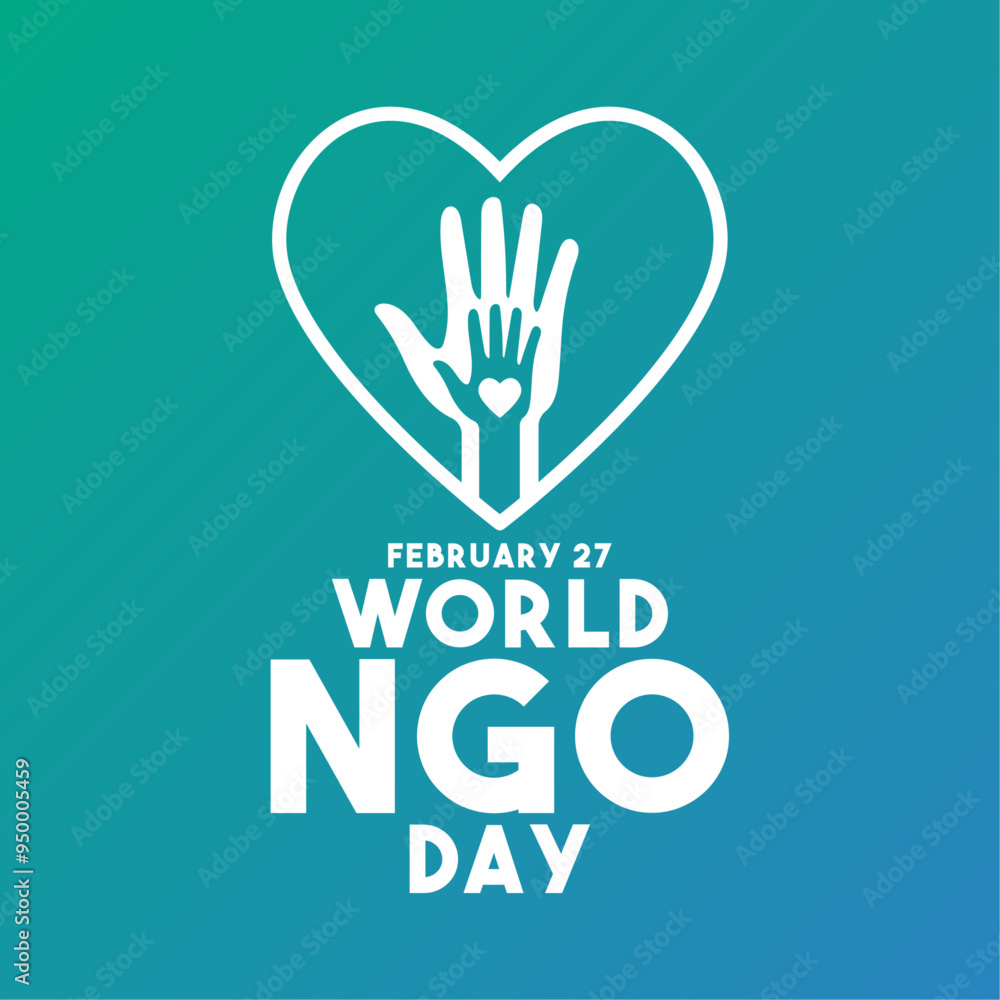 Fototapeta premium Vector Illustration of World NGO Day. February 27. Poster, banner, card, background.