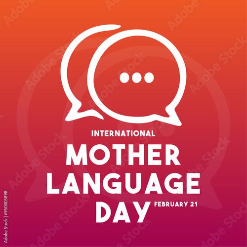 International Mother Language Day. February 21. Gradient background. Poster, banner, card, background.
