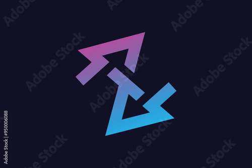 Gradient colorful letter t arrow abstract logo template design vector