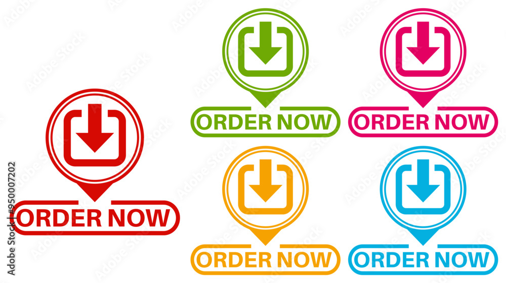 set order now sign labels icon banner design sticker labels template vector illustration set order now sign labels icon banner design sticker labels template vector illustration