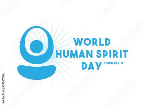 World Human Spirit Day. February 17. White background.