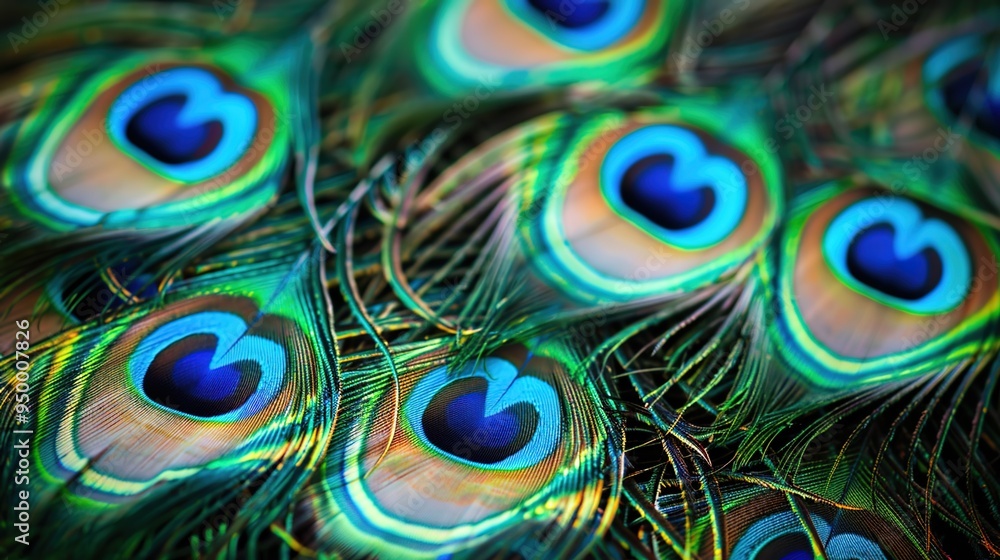 Obraz premium peacock feather closeup wallpaper