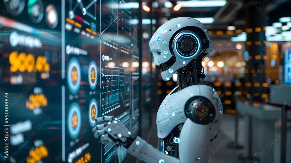 Fototapeta premium Futuristic Sentiment Analysis Dashboard Highlighting Key E Commerce Feedback Trends