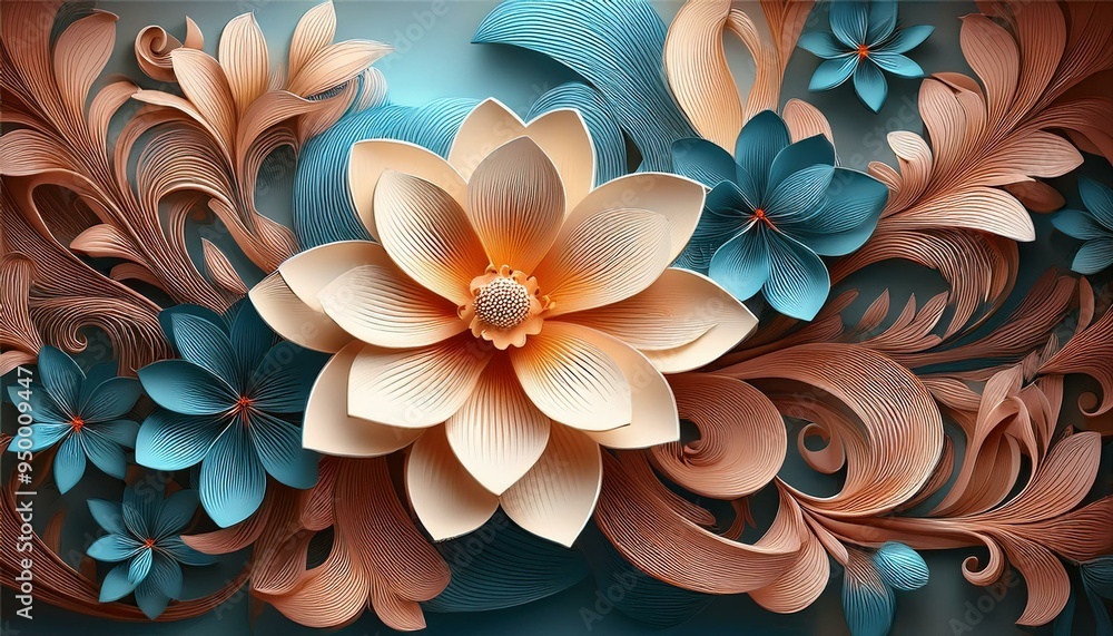 This 3D wallpaper design depicts a lovely floral pattern with an abstract floral design. It is an illustration of a beautiful flower. The wallpaper is a 3D wallpaper design with an abstract floral This 3D wallpaper design depicts a lovely floral pattern with an abstract floral design. It is an illustration of a beautiful flower. The wallpaper is a 3D wallpaper design with an abstract floral