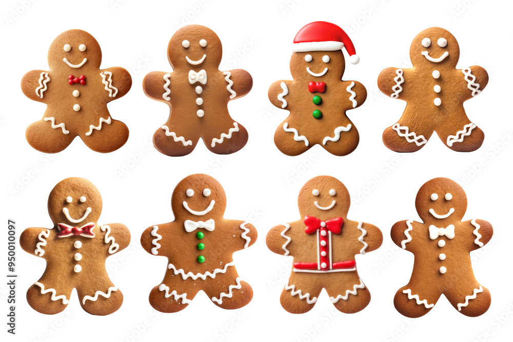 PNG Gingerbread cookie design element set, transparent background PNG Gingerbread cookie design element set, transparent background