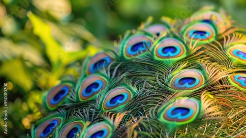 closeup of peacock feather wallpaper