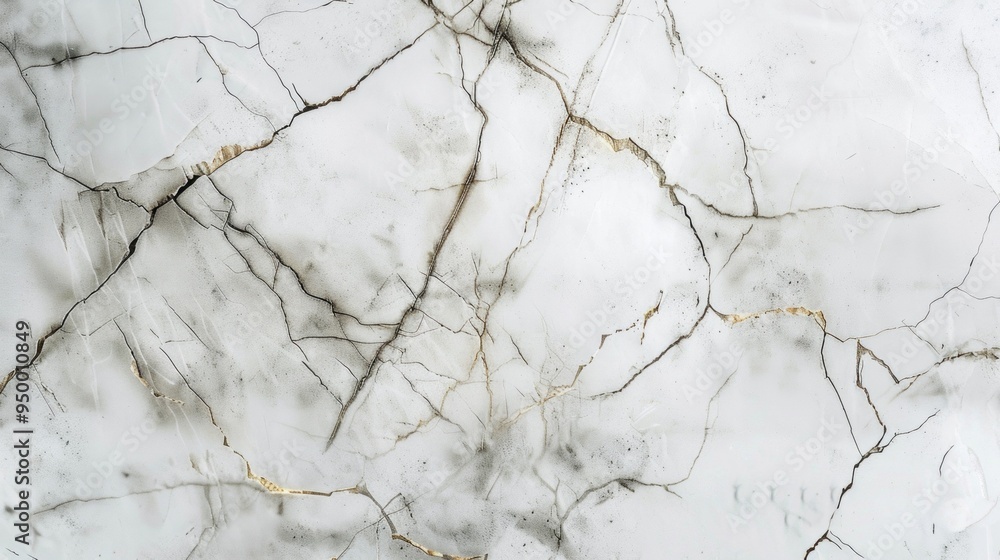 A white marble with cracks and gold trim A white marble with cracks and gold trim