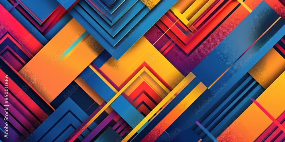 Abstract Geometric Pattern of Intersecting Colorful Shapes Abstract Geometric Pattern of Intersecting Colorful Shapes