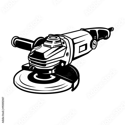 Grinder | Construction Tools | Handyman | Angle Grinder | Repairman Tools | Metal Works | Cutting Disk | Equipment | Original Illustration | Vector and Clipart | Cutfile and Stencil