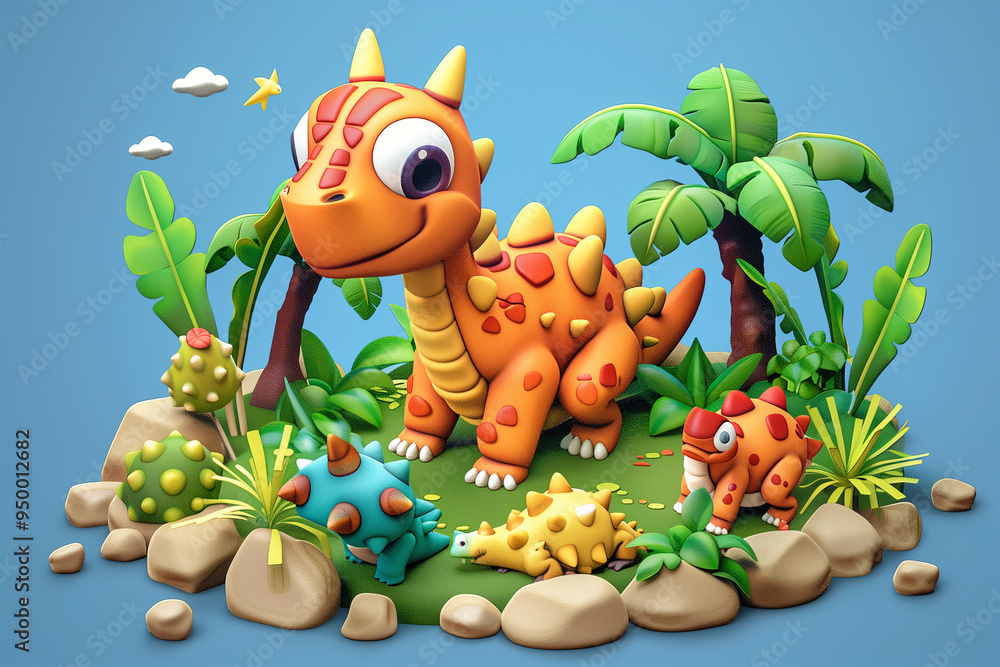 Naklejka premium 3d animal game-style illustration isolated