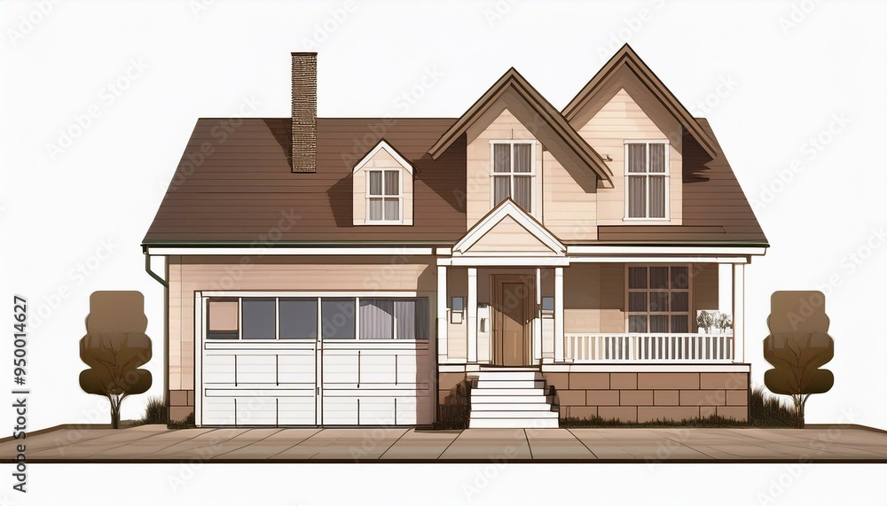 3D rendering of a house on a white background 3D rendering of a house on a white background