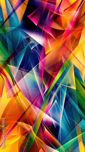 Abstract Geometric Shapes in Vibrant Colors photo