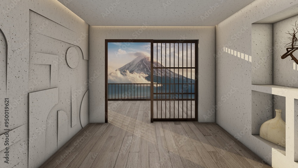 Japanese Wabi sabi style Quiet room with mountain view Japanese Wabi sabi style Quiet room with mountain view