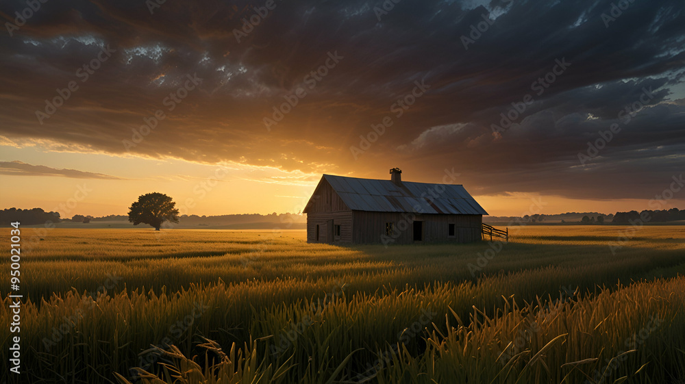 The rural farmhouse was surrounded by fields of golden wheat, the distant hum of machinery blending with the songs of crickets at dusk. Background The rural farmhouse was surrounded by fields of golden wheat, the distant hum of machinery blending with the songs of crickets at dusk. Background