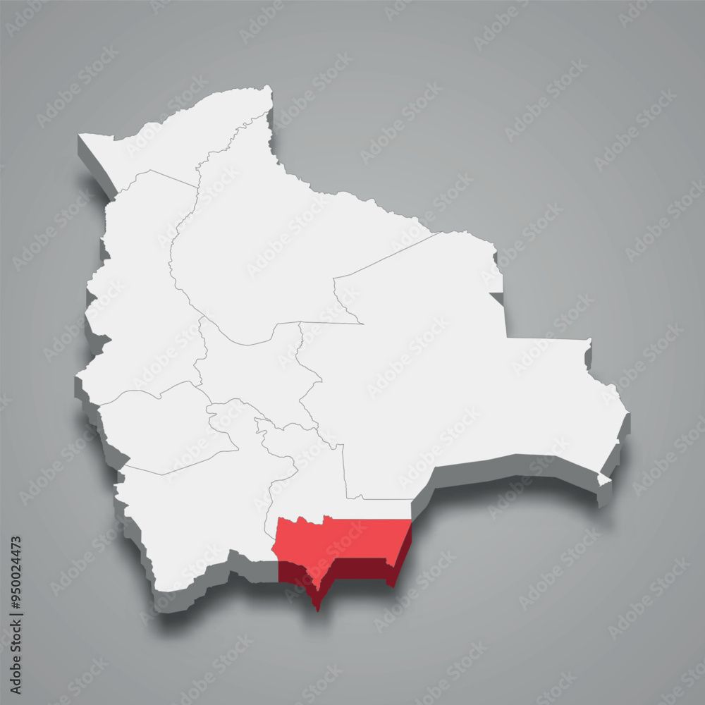 Tarija department location within Bolivia 3d map Tarija department location within Bolivia 3d map