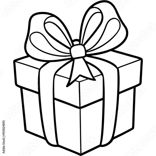 Close-Up of a Festive Gift with Bow – Vector Design