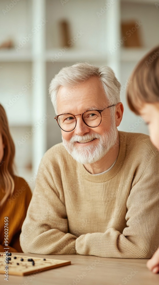 A multigenerational family playing a board game together in a warm, lived-in living room, with everyone fully engaged and enjoying each other's company A multigenerational family playing a board game together in a warm, lived-in living room, with everyone fully engaged and enjoying each other's company