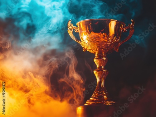 Golden Trophy in Smoke