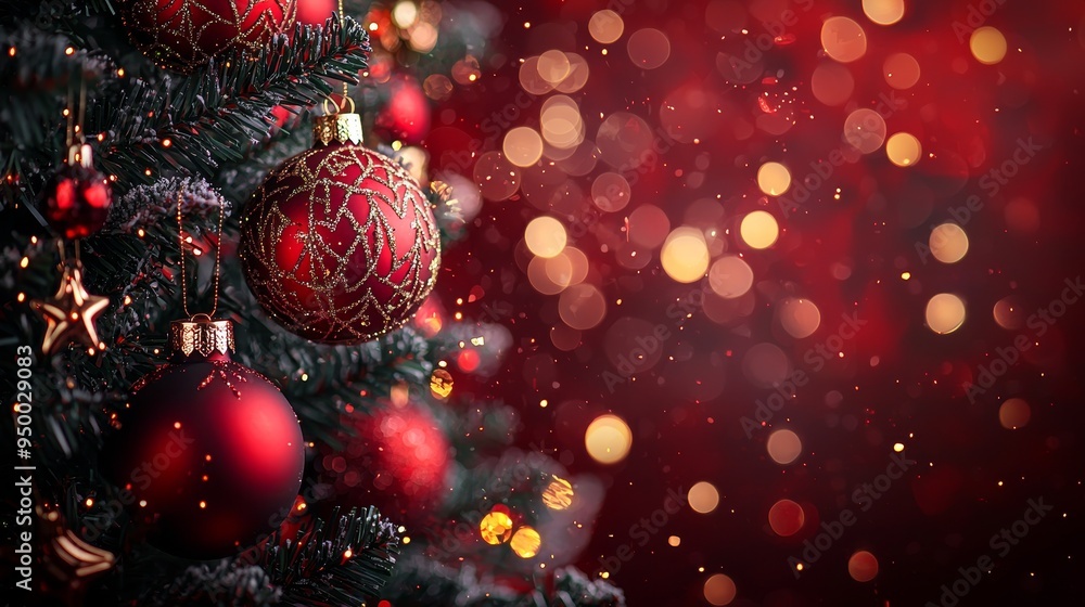 Beautiful Christmas ball decoration on Christmas tree Beautiful Christmas ball decoration on Christmas tree
