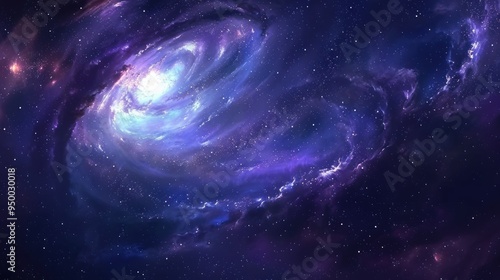 A Spiral Galaxy with Vibrant Colors and Scattered Stars