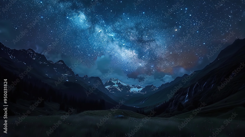 Starry night over mountain wallpaper Starry night over mountain wallpaper