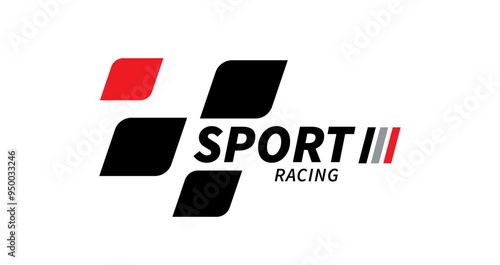 Race flag Design. Race flag icon logo. Racing stripes. Sport checkered. Motorsport graphics. Vector illustration