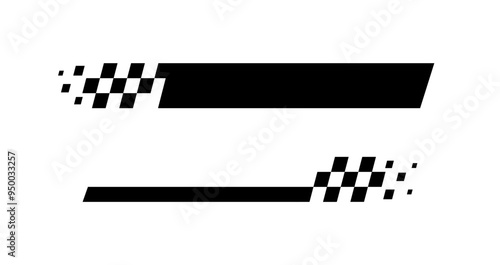 Racing stripes. Race flag. Checkered flag. Sport car decal stripes. Automotive graphics. Vector illustration